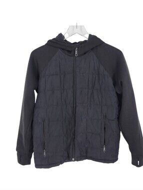 Abercrombie Kids Youth YPB Black Quilted Scuba Hooded Jacket Size 13/14